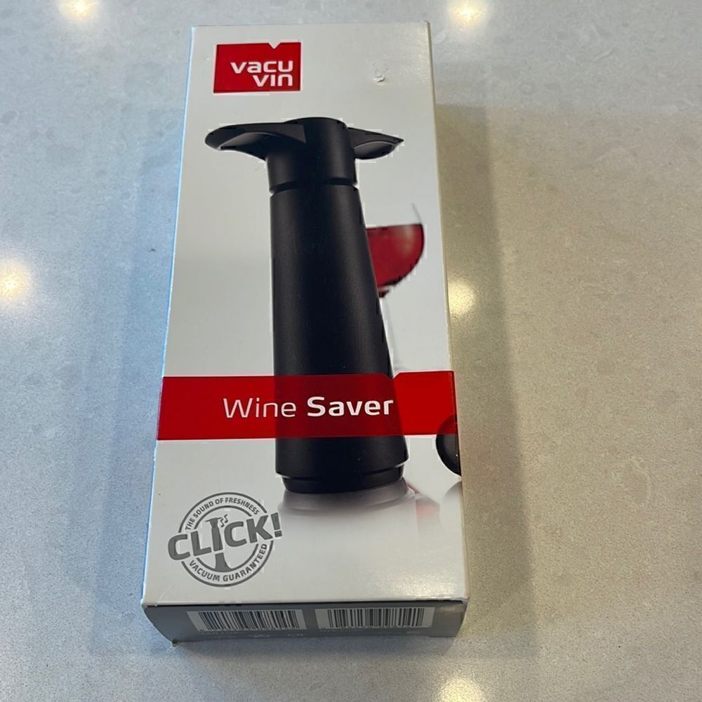 Vacuvin wine saver, pump preserves wine clicks when vacuum reached new in box